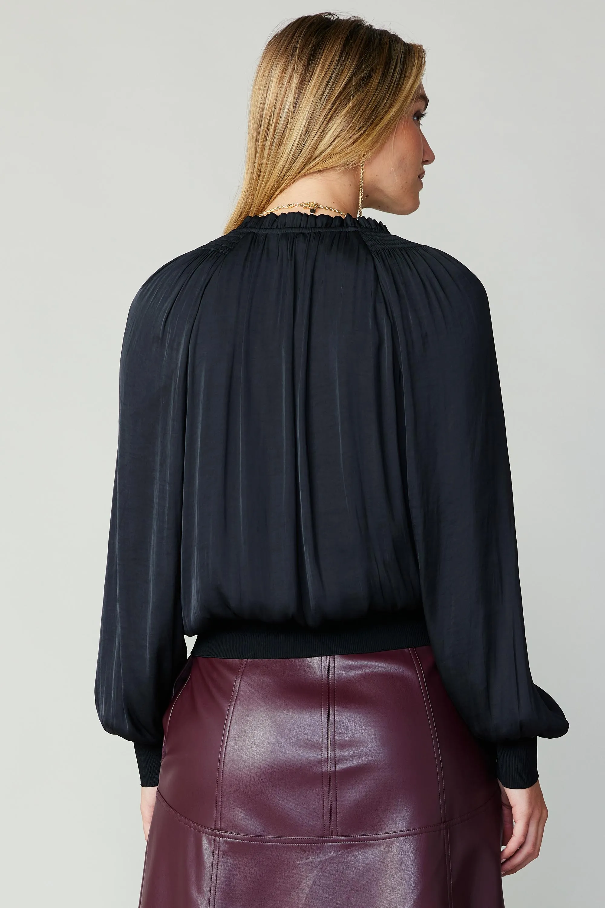 Ruffled Surplice Blouse